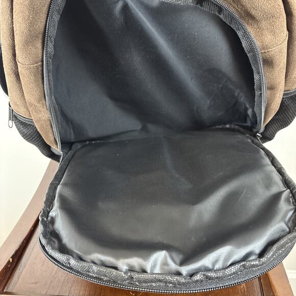 Hiram Bingham Belmond Train Brown Suede Feel Backpack Travel Daypack School Bag - Picture 9 of 12